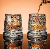 VortexCut™ Crystal Diamond Spinner Whiskey Glass