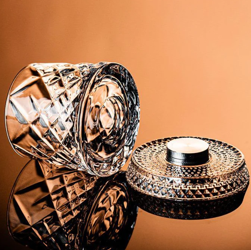 VortexCut™ Crystal Diamond Spinner Whiskey Glass