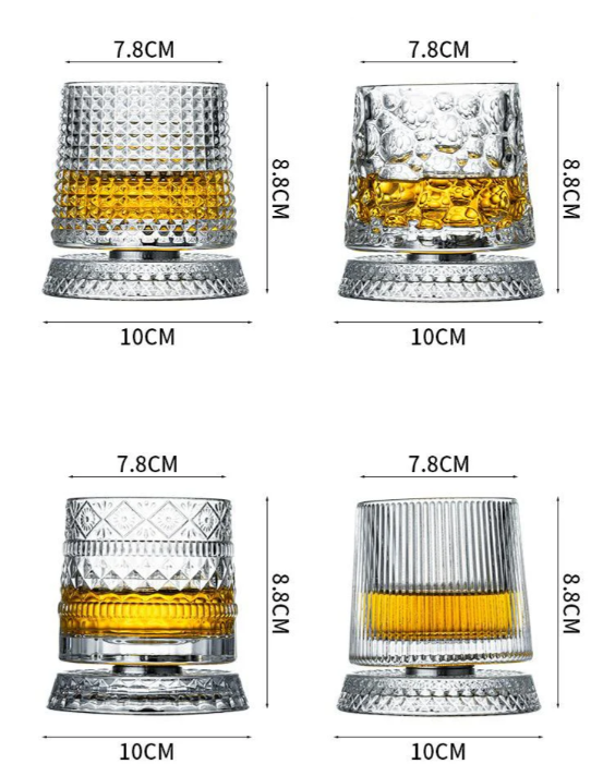 VortexCut™ Crystal Diamond Spinner Whiskey Glass