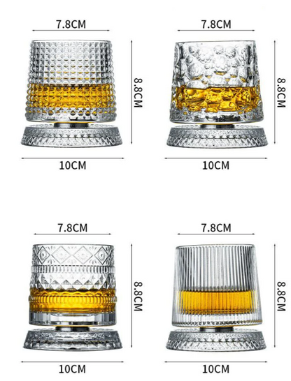 VortexCut™ Crystal Diamond Spinner Whiskey Glass