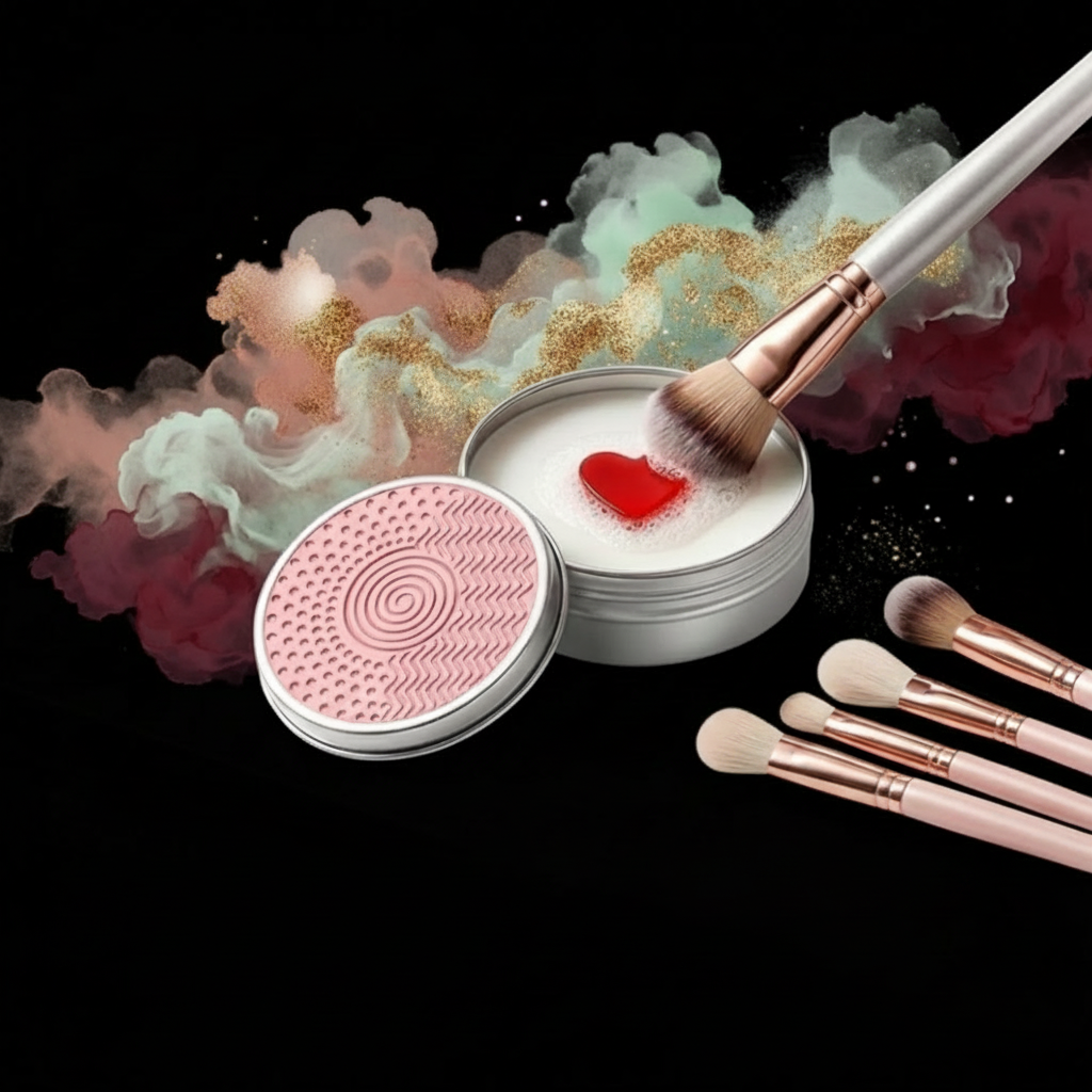 Modern Brush Cleaning Ritual — Dark, No Text